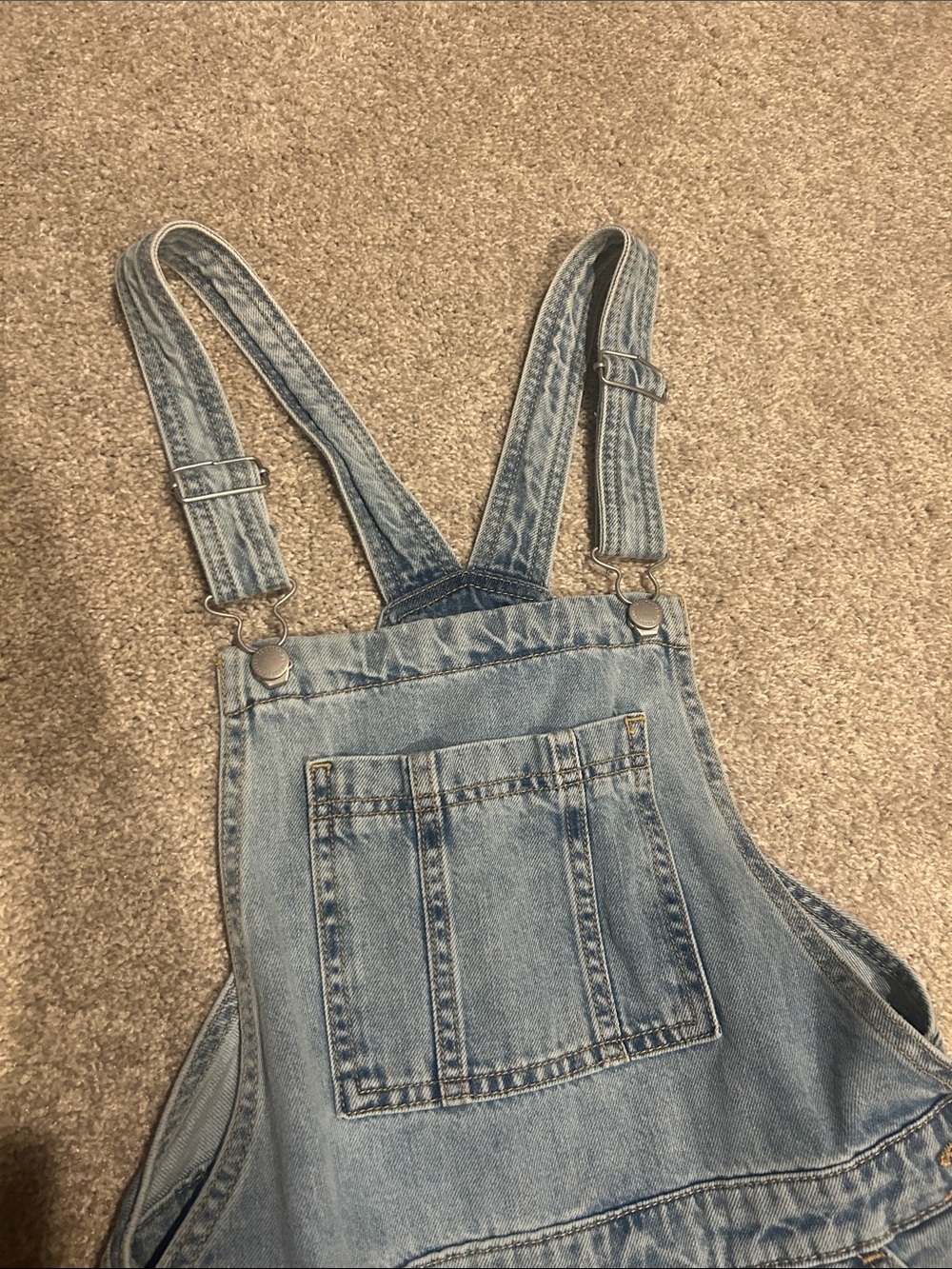 Universal Thread Light Blue Denim Short Overalls